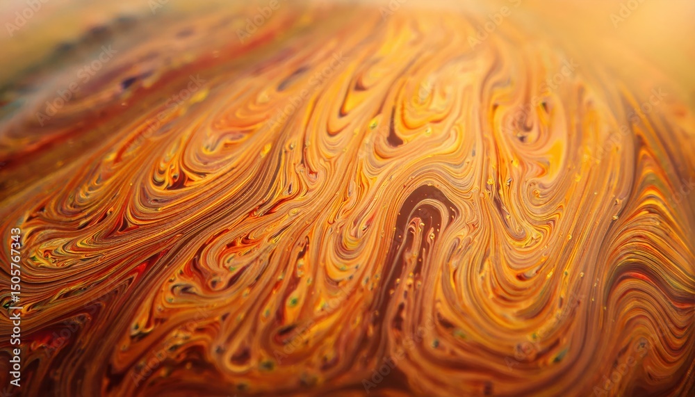 Poster vibrant orange and gold fluid swirl texture with abstract marbling patterns for web design, poster b