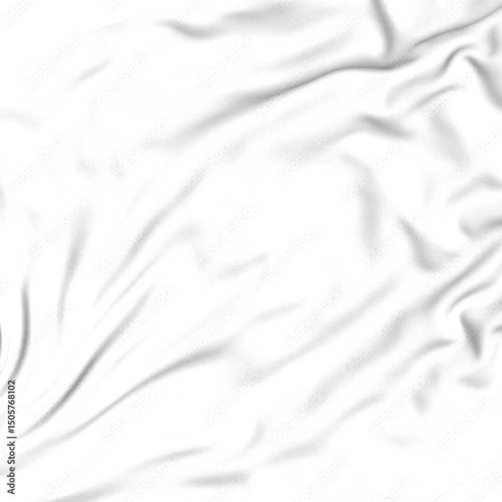 Poster Close-up of white fabric with smooth texture, displaying elegant draping and soft folds
