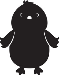 Obraz premium baby chicken illustration, baby chicken silhouette vector isolated on white background