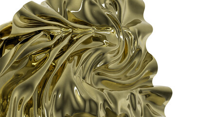 Shiny gold fabric drapes gracefully catching the light Luxury and opulence in a single image