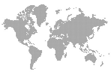 A realistic dotted world map illustration showing point based earth design. Ideal for web, prints, or data visuals, dotted world map is both functional and attractive. Creative dotted vector world map