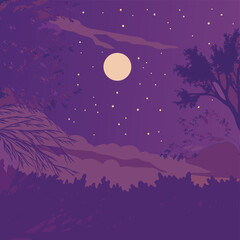 vector sky and moon background
