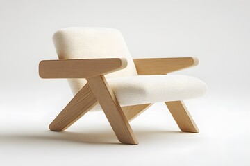 White attractive armchair. Interior design concept. Isolated object on white background.