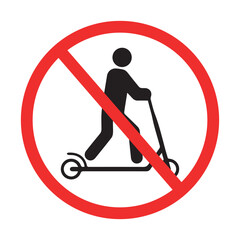 no scooter symbol sign for prohibition and safety warnings in restricted public areas  Chargers © MouzanFaraz