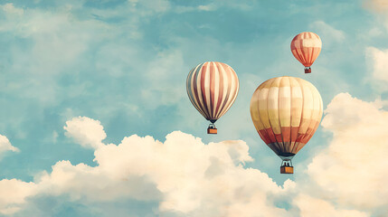 Fototapeta premium Balloons floating in the sky