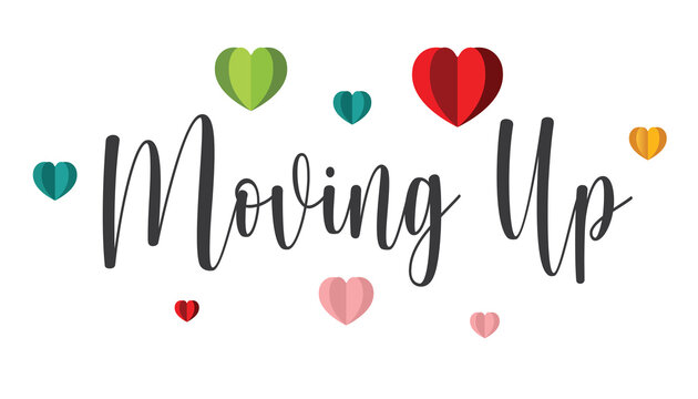 Moving Up,Hand drawn typography word