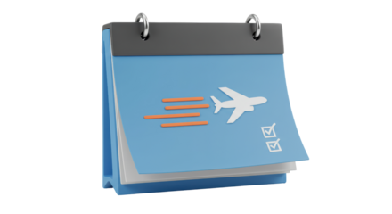 Isolated calendar with airplane icon