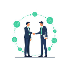 Businessmen Handshake for Successful Deal and Agreement