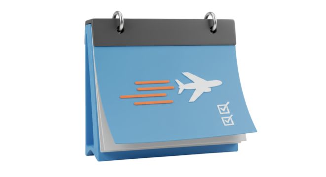Isolated calendar with airplane icon