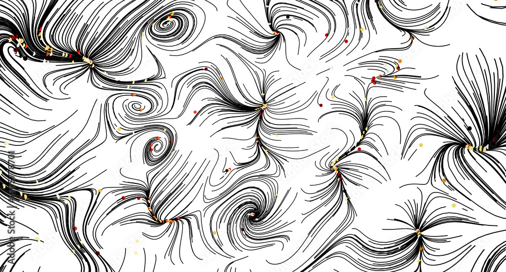 Fototapete intricate pattern of swirling lines and scattered dots. perfect for modern design.