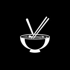 Asian-style bowl with ramen inside