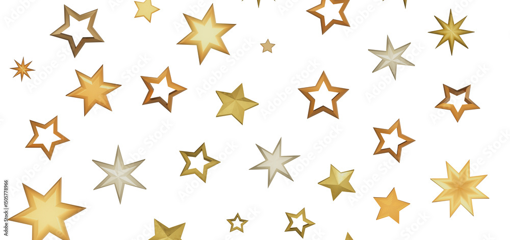 Fototapete A repeating pattern of golden stars on a black background, creating a simple yet elegant design.