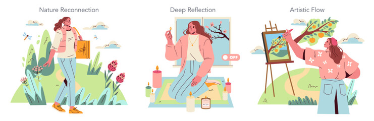 Digital Detox. Flat Vector Illustration