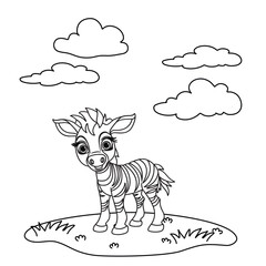 Coloring book Hand-drawn coloring  zebra book Illustration