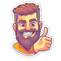 Naklejka premium man showing thumbs up sticker