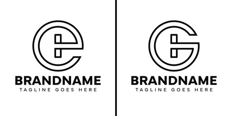 Letters EI or GI Monogram Logo, suitable for any business with IE EI GI IG initials