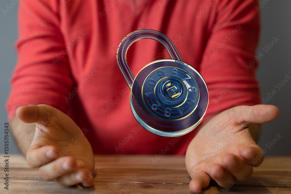 Poster Enhance your online safety with robust passwords and cybersecurity measures.  Learn how to safeguard your information.