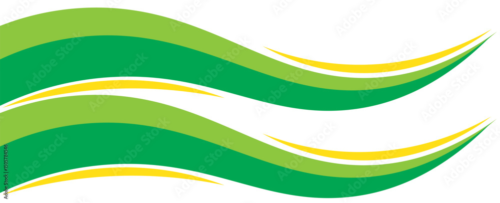 Poster vector green and yellow line background curve element with white space for text and message design, 