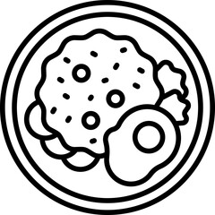 Fried Rice Line Icon