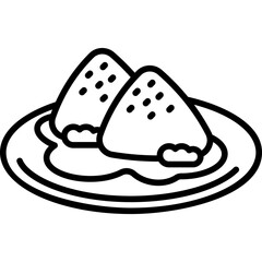 Lupis Indonesian Cake Line Icon