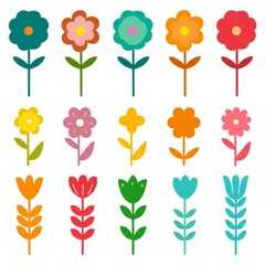 Seamless floral pattern with cute spring garden flowers and leaves