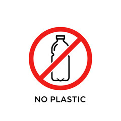 No plastic icon featuring a crossed-out bottle symbol and clear messaging