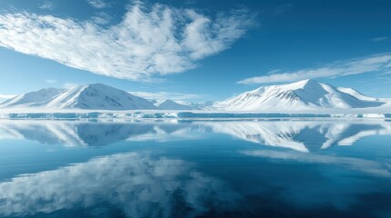 Arctic landscape reflecting a serene sky