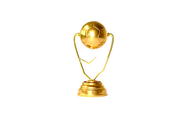 Golden Soccer Trophy with Elegant Design and Shiny Finish