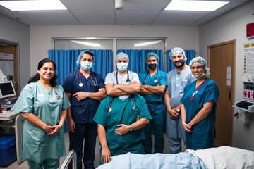 Medical Team Ready for Action in Hospital Intensive Care Unit Setting