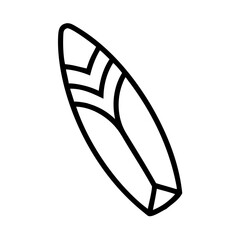 Simple line drawing of a surfboard with geometric design