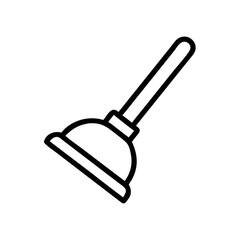 Simple line drawing of a plunger for plumbing maintenance