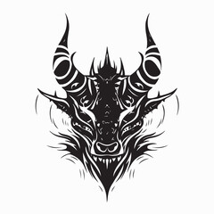 Face Thorny Dragon Image Illustration on white background.