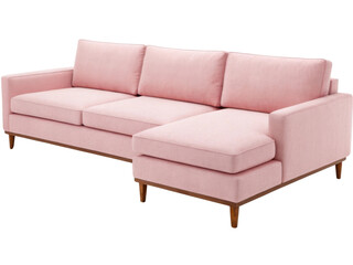 Naklejka premium Cotton Sectional Sofa cozy cotton sectional sofa adds charm., PNG on transparent background