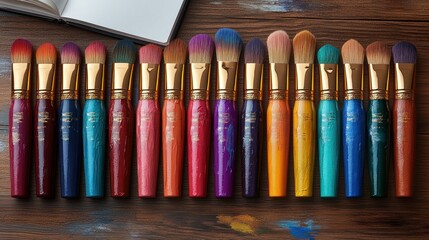 Assorted colorful art brushes