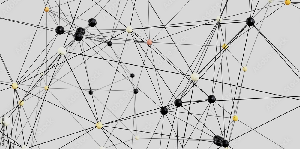 Poster abstract image of interconnected nodes. ideal for technology, network, and connection concepts.