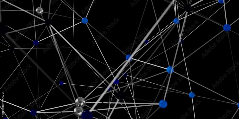 Poster Stock photo of an abstract network connection, ideal for technology, communication, and global concepts.  High-resolution image.