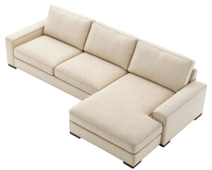 Cotton Sectional Sofa cozy cotton sectional sofa for relaxation, PNG on transparent background