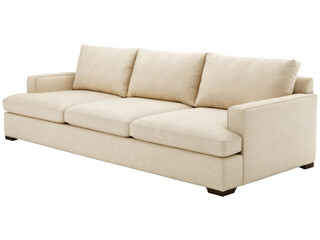 Obraz premium Cotton Sectional Sofa Cozy cotton sectional sofa for modern living, PNG on transparent background