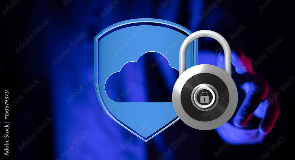 Poster Safeguarding your cloud data with robust security measures.