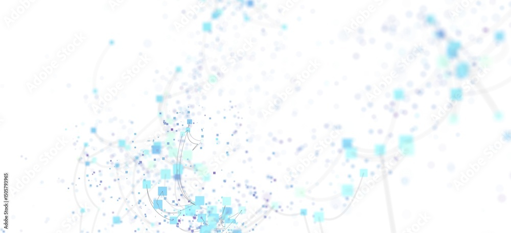 Leinwandbilder Abstract background of flowing data, network connections, and digital technology. Perfect for tech concepts.