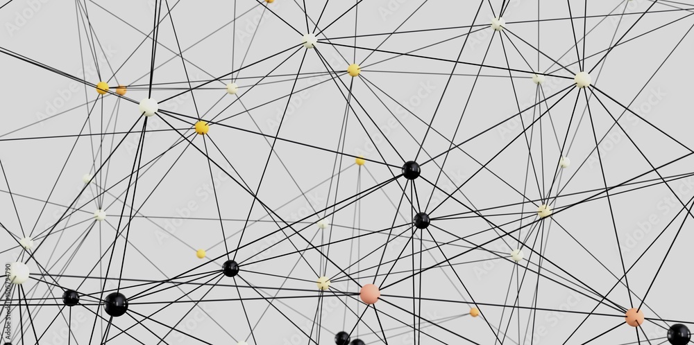 Aufkleber Stock photo of a complex network. Ideal for technology, connection, and data visualization concepts.