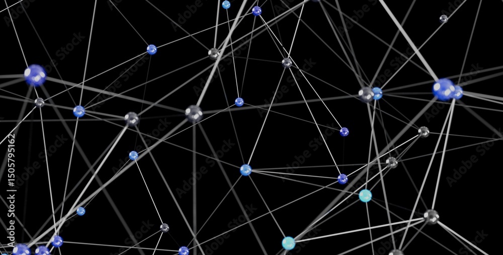 Fototapete Abstract image of a network connection. Ideal for technology, connection, and global concepts.