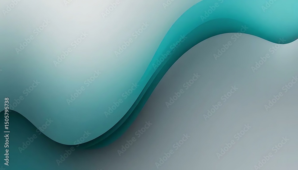 Aufkleber abstract flowing teal and grey gradient creating a calming and modern visual texture effect.