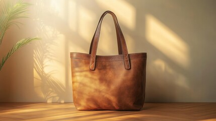 Brown Leather Tote Bag