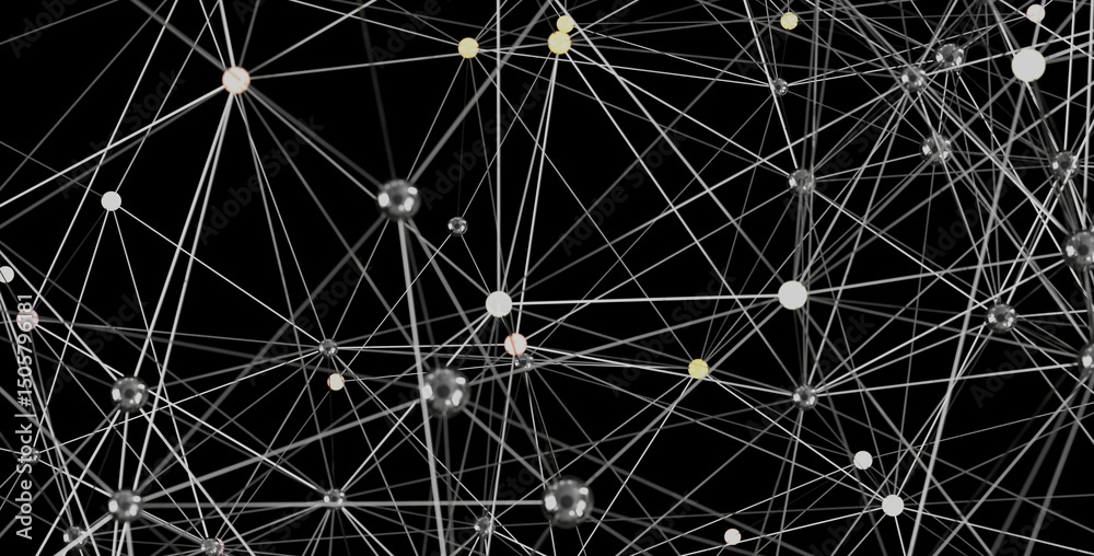 Aufkleber Stock photo of a complex network, ideal for technology, connection, and global concepts.  High-resolution image.