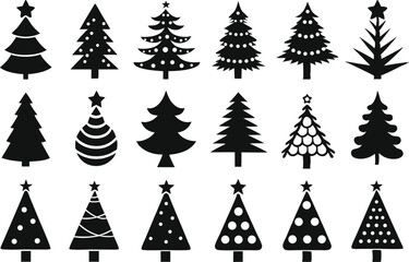 christmas trees set