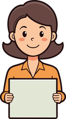 Female teacher with blank sign vector