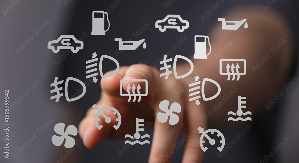 Aufkleber Learn to identify and understand common car dashboard warning lights and indicators to ensure safe driving.