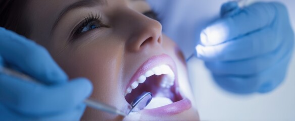 The Dentist's Examination of a Patient with Bright, Healthy Teeth