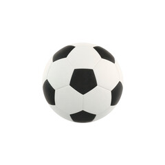 Classic black and white soccer ball with traditional pentagon and hexagon pattern, isolated on transparency background. Perfect for sports and recreation themes